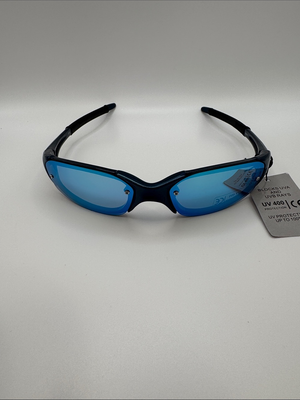 Sporty Blue Mirror Lens Sunglasses - Picture 8 of 8